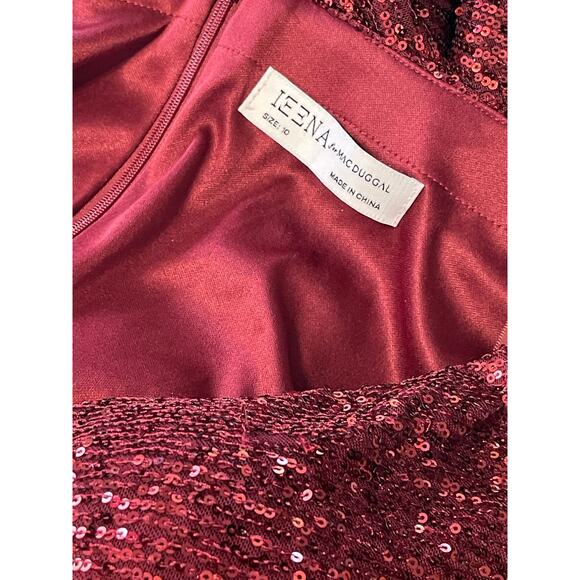 Mac Duggal Size 10 NEW Sequined Faux Wrap Long Sleeve Column Gown 26574 Wine - Picture 7 of 8